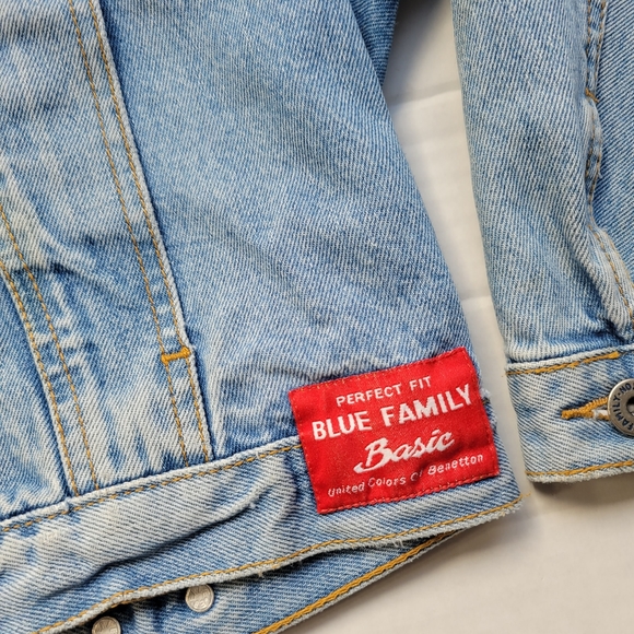 Vintage 90s benetton denim jean jacket women's small - Picture 3 of 10